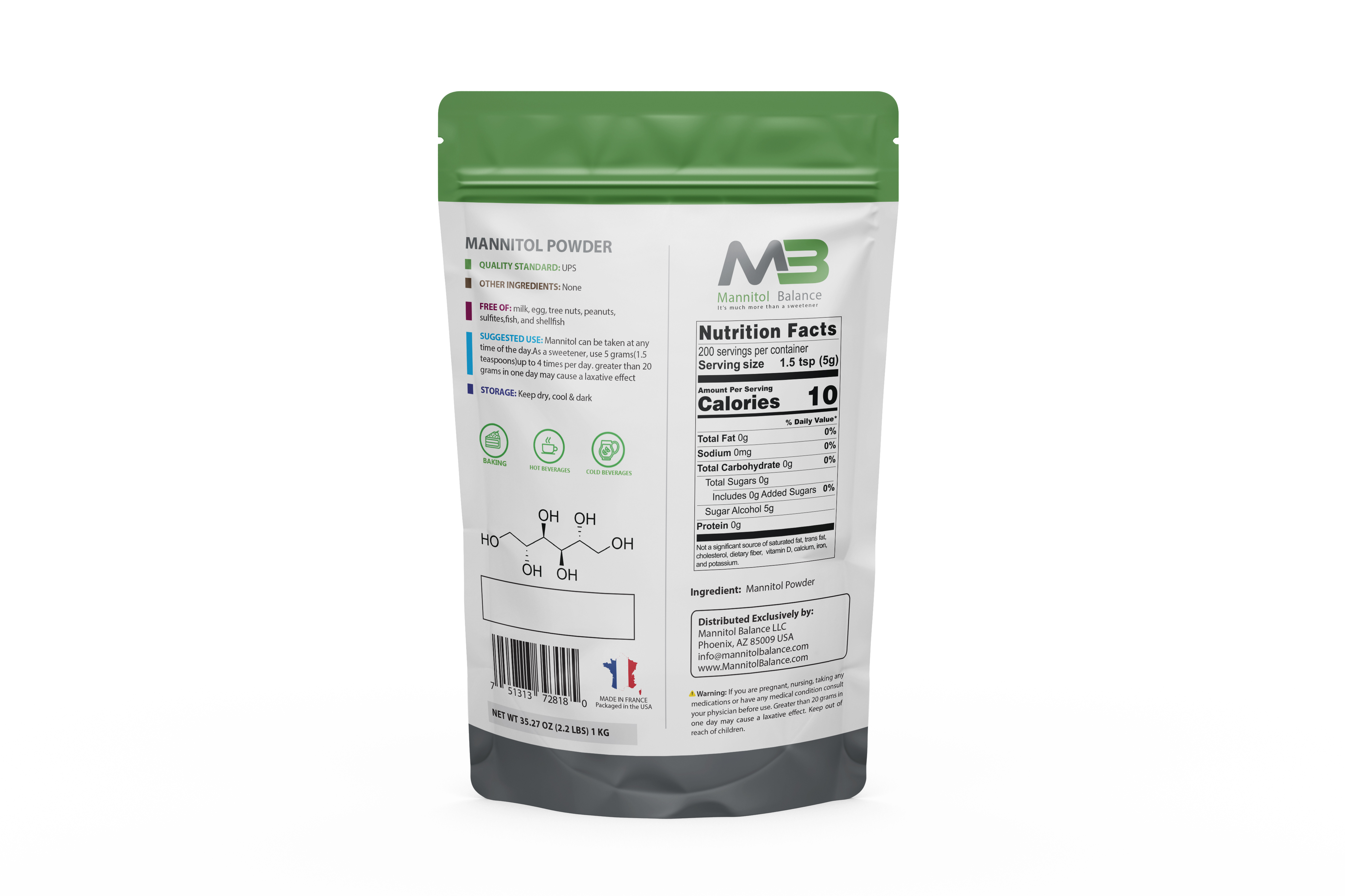 Mannitol Balance pouch โ back with barcode